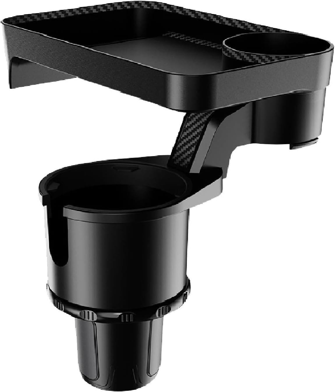 Car Cup Holder Tray, 2 in 1 Cup Holder Expander Car Food Table Tray with Adjustable Base, 360° Rotate Car Tray for Eating, Detachable Car Table Fits Yeti, Hydro Flask 16-46 oz