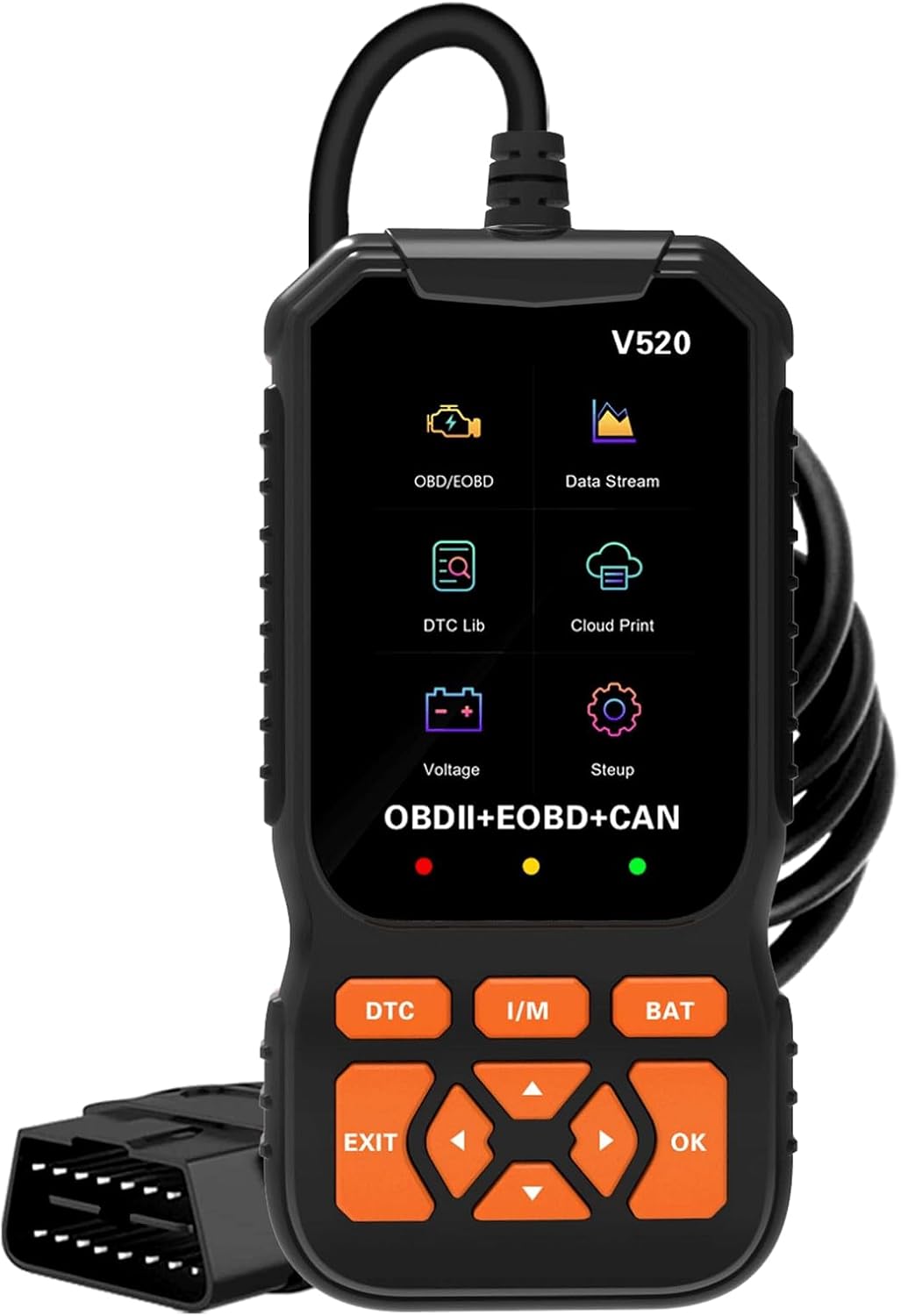 V520 OBD2 Diagnostic Scanner Tool - Quickly Engine Check Light Code Reader, Voltage Tester, I/M Readiness, Reset, and Code Eraser, Suitable for All OBD II Protocol Car & Truck Since 1996