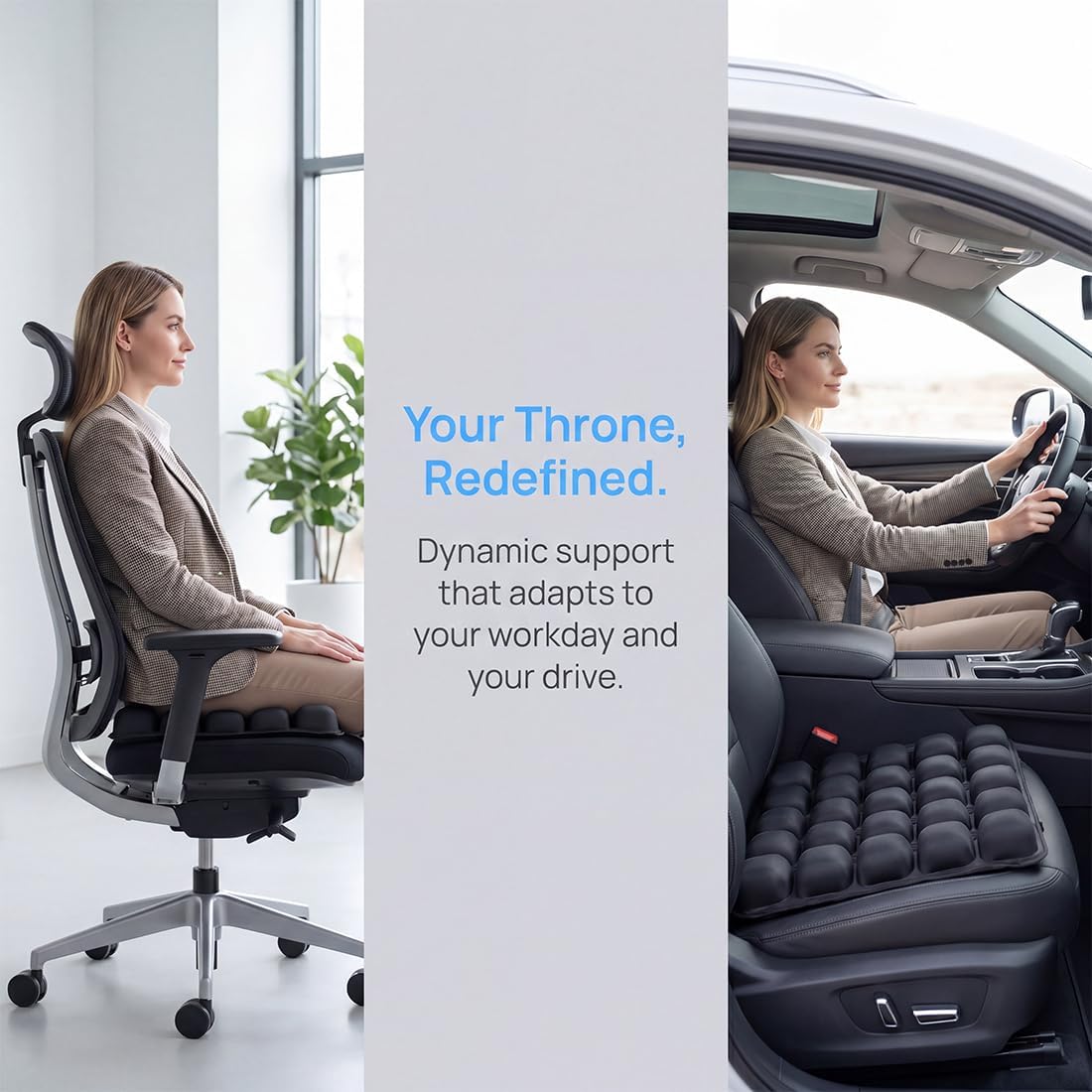 Travel Cushion Airplane Seat,Airplane Seat Cushion for Long Flights,Press Type Air Inflatable Wheelchair Seat Cushion,49 Airbags,for Car,Office,Stadium,Ergonomic Comfort Support,Heavy Duty