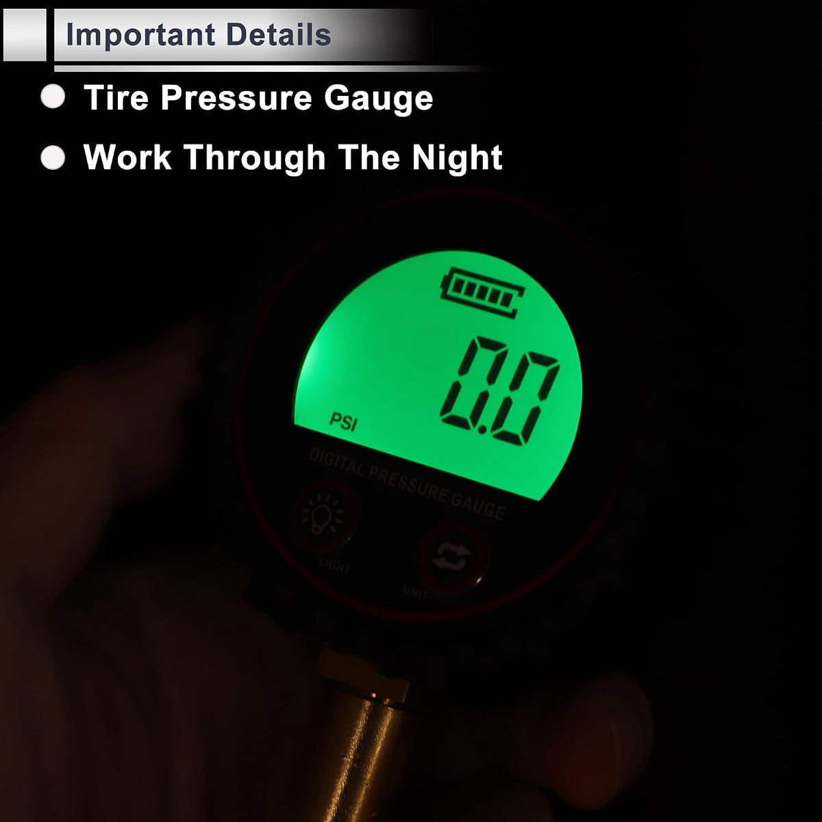 1 Pcs Universal Tire Pressure Gauge 200PSI 2.76" Digital Pressure Gauge without Battery Tyre Air PSI Meter for Motorcycle SUV Truck