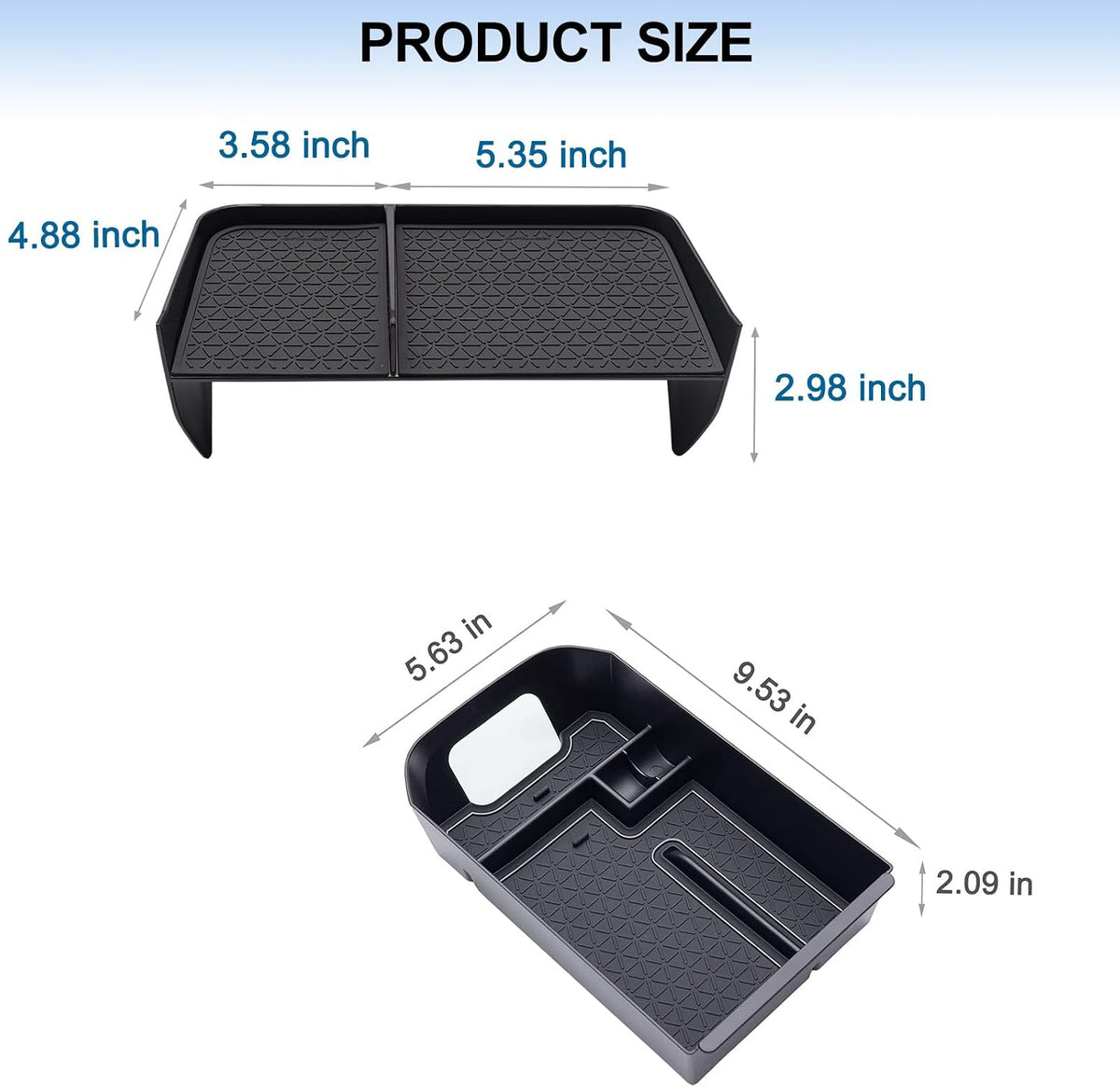 JDMCAR Upgraded Center Console Organizer Compatible with Toyota RAV4 2025 2024 2023 2022 2021 2020 2019 Interior Accessories, Gear Shift Storage Tray Secondary Box Insert Divider - 2pcs