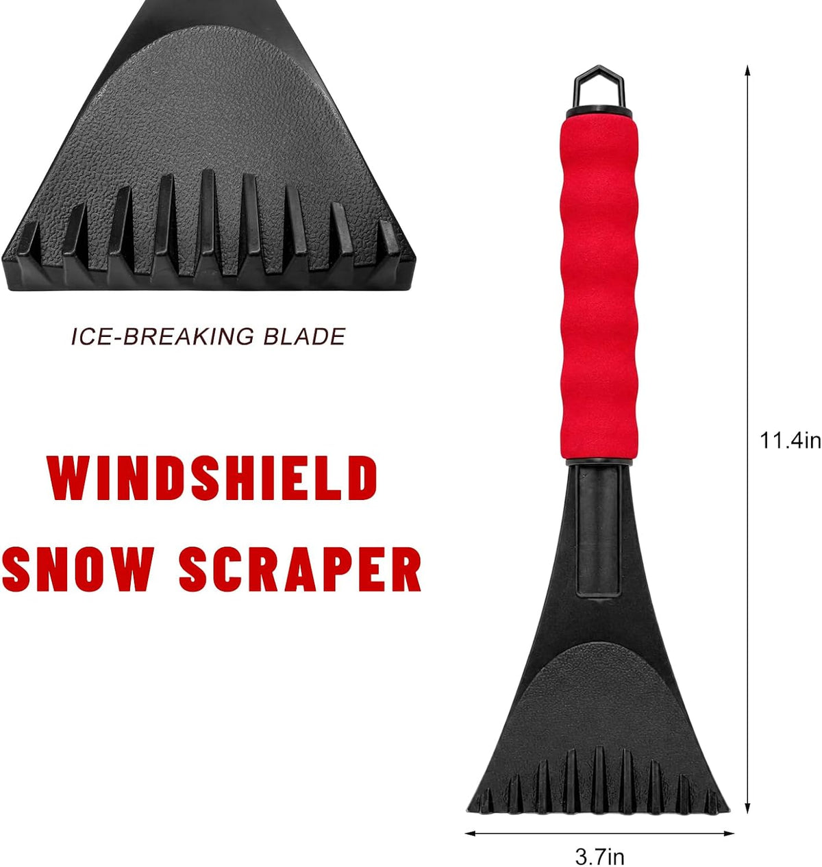 Sun Walker Car Windshield Ice Scraper, Frost Cleaner, Red