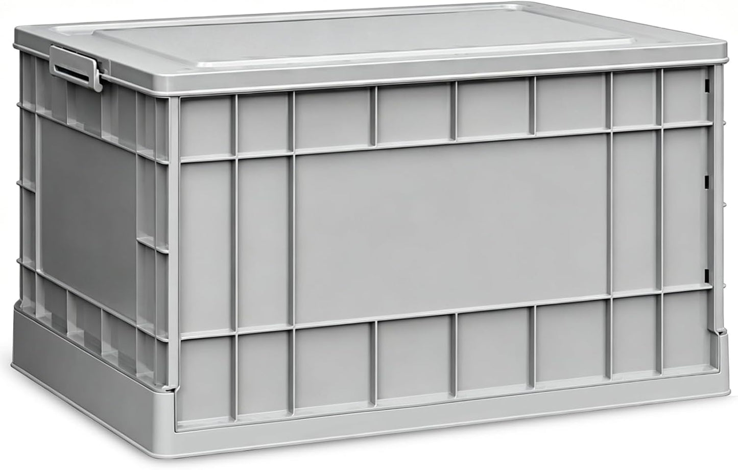 Stackable Storage Bins with Lids, 58L Collapsible Storage Bins with Wheels, Heavy Duty Folding Containers,Totes for Organizing Tools, Snacks, Books, Drinks, Camping & Transport (1 Pack)