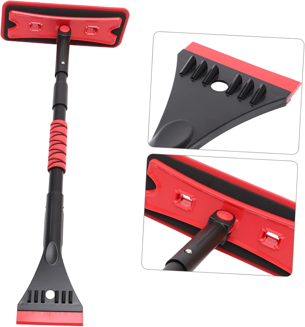 Garneck Detachable Extendable Car Snow Scraper and Brush Lightweight EVA Foam Snow Removal Tool for Windshield Non-Damaging Ice Scraper for Cars SUVs and Trucks