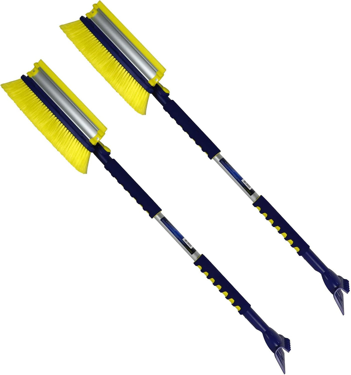 Michelin Snow Brush for Car Windshield (Pack of 2) - Snow and Ice Scraper with 43–63" Extendable Handle, 13" Swivel Head with Squeegee, 5" Heavy Duty Ice Scraper for SUV, Truck, Van, Auto Cleaning
