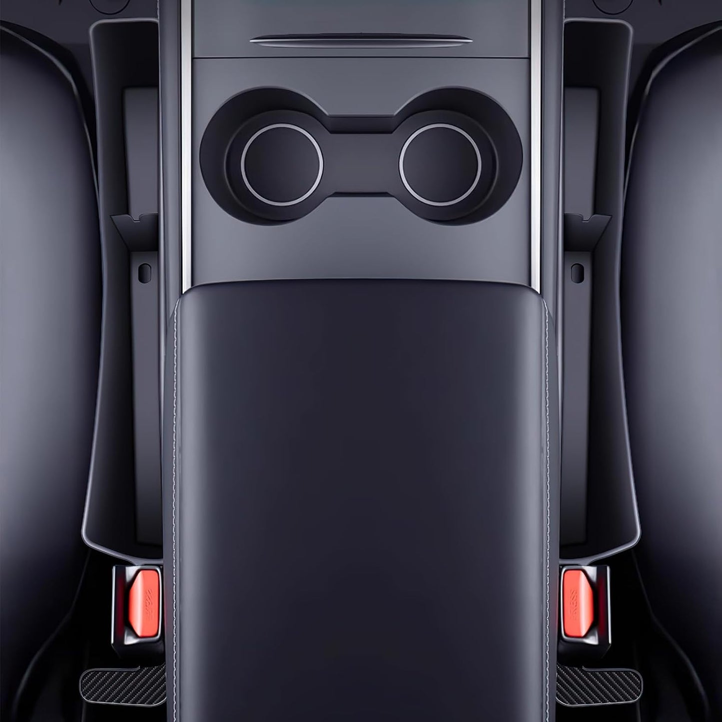 LEIWOOR Car Seat Gap Filler with Phone Holder - Universal Fit Anti-Drop Center Console Gap Blocker for Most Cars, Soft TPE Material Seat Side Storage Organizer (2 Pack)