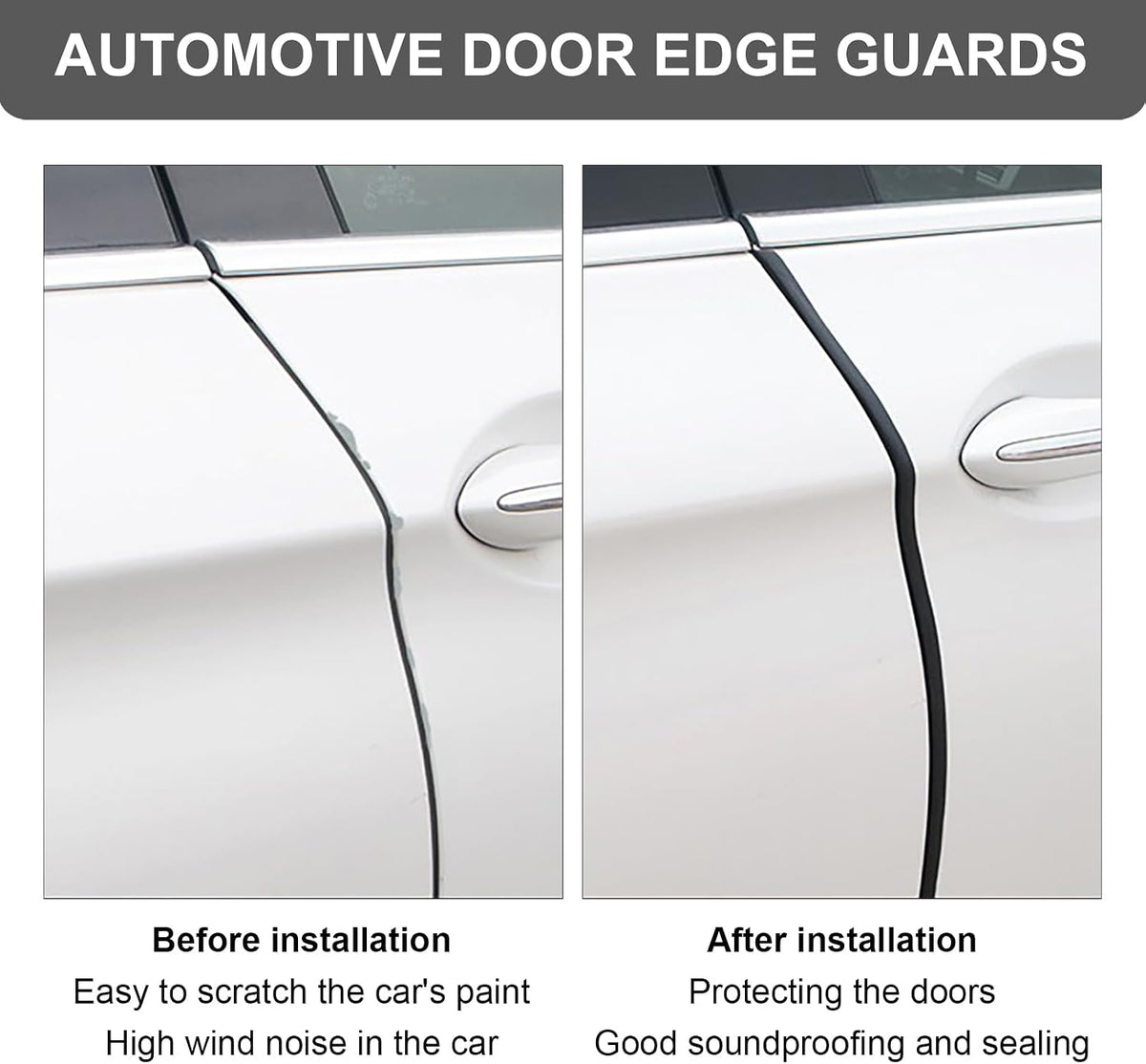 L Shaped Door Edge Trim Molding 26FT – Universal Car Door Protector Strip with Adhesive, Rubber Edge Guard for Truck SUV, Anti-Scratch Flexible Seal