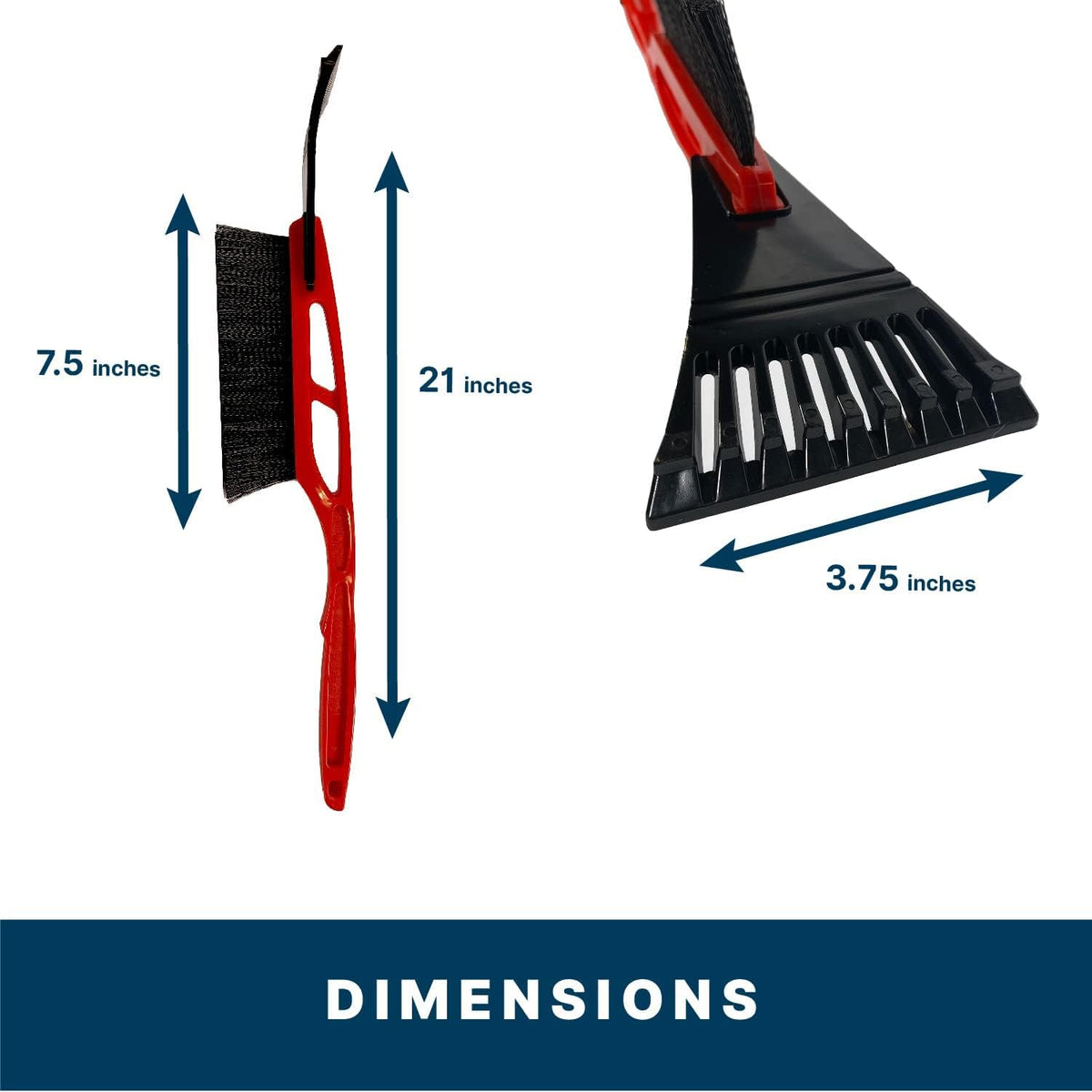 Teal Turtle 21 Inch Car Snow Brush and Ice Scraper - Universal Fit - 2 Pack, Snow Removal Tool