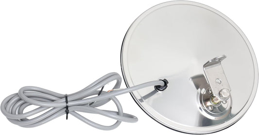 Stainless Steel 8" Convex Blind Spot Mirror with L Bracket,Heated. Smooth back surface version.