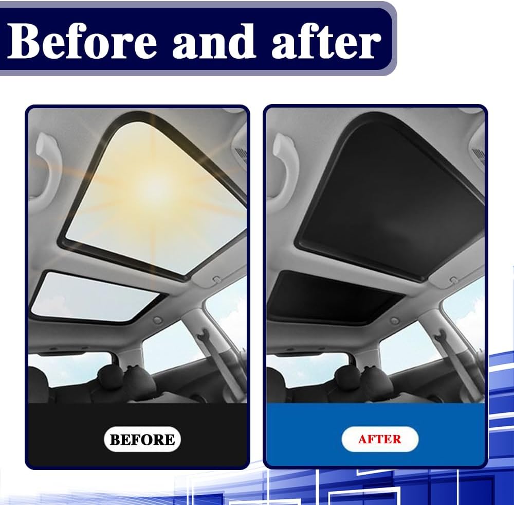 2PCS Car Sunroof Sunshade, Car Roof Cover, Foldable UV Reflector Reflective Covers Block UV Rays Glare, Car Interior Accessories Fit for Mini Cooper, Clubman & Countryman R56 (Black)