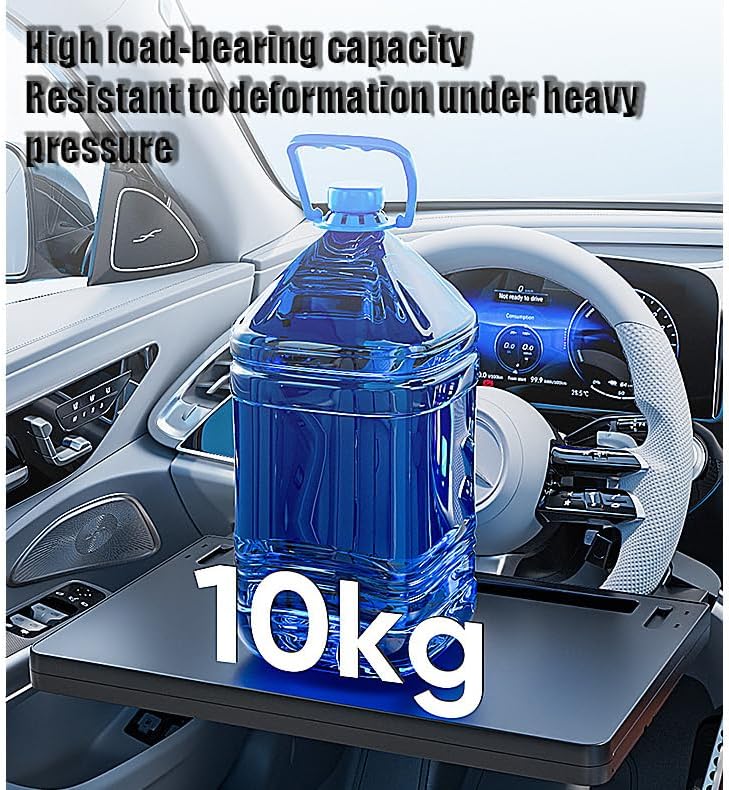 Car Steering Wheel Tray for Toyota Sequoia 2000–2025, Adjustable Car Laptop Desk with Extendable Tray for Eating Working Portable Multifunctional Buckle,Black