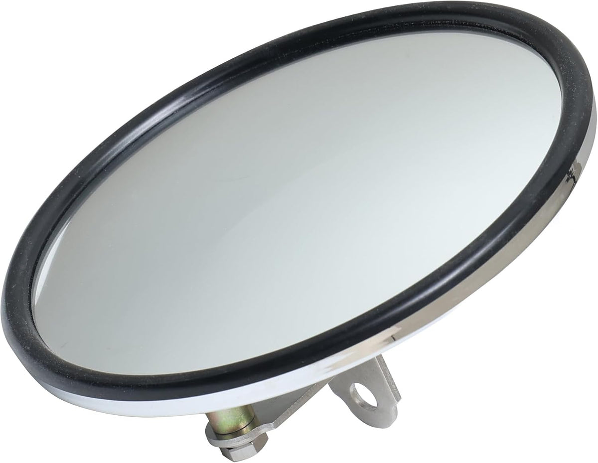 Stainless Steel 8" Convex Blind Spot Mirror with L Bracket,Heated. Smooth back surface version.
