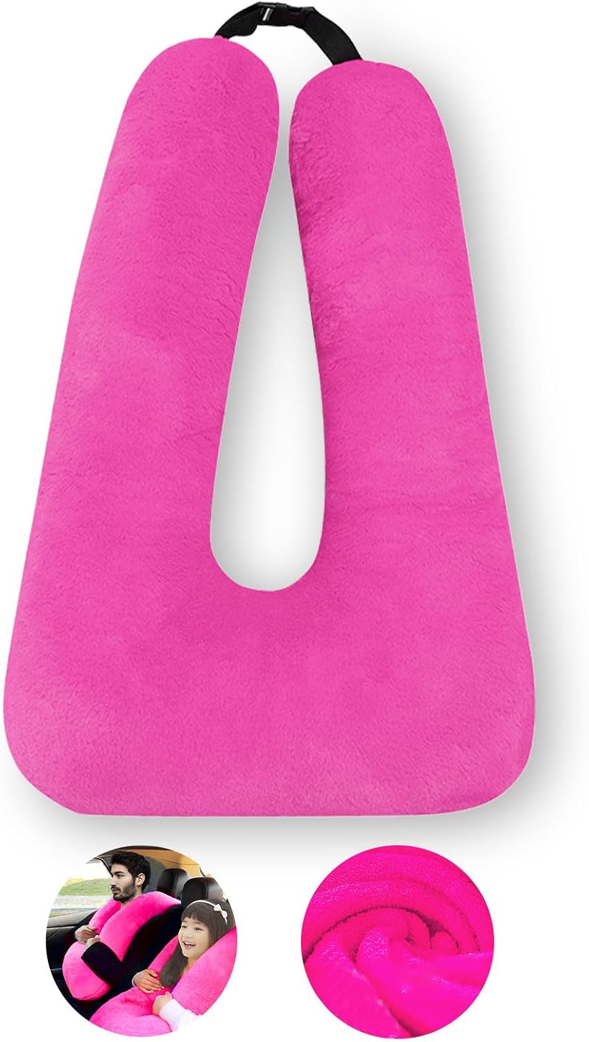 Travel Pillow, Travel Pillow for Kids, Sleeper Hold Pillow Travel, Removable U-Shaped Pillow for Adults and Children to Support Head and Body in The Back Seat of Long Car Trips (DCPink)