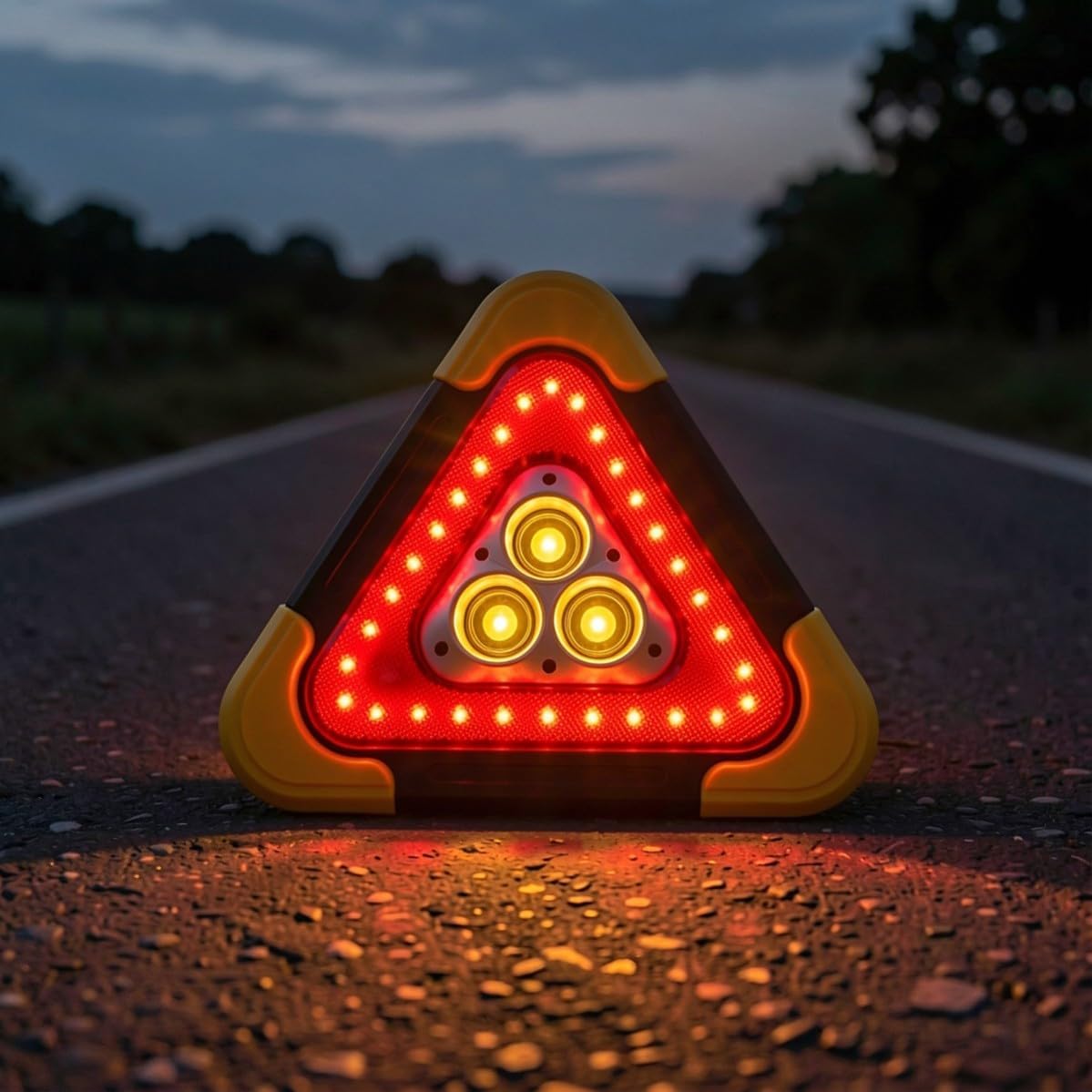 Foldable LED Warning Safety Triangle for Vehicles and Motorcycles