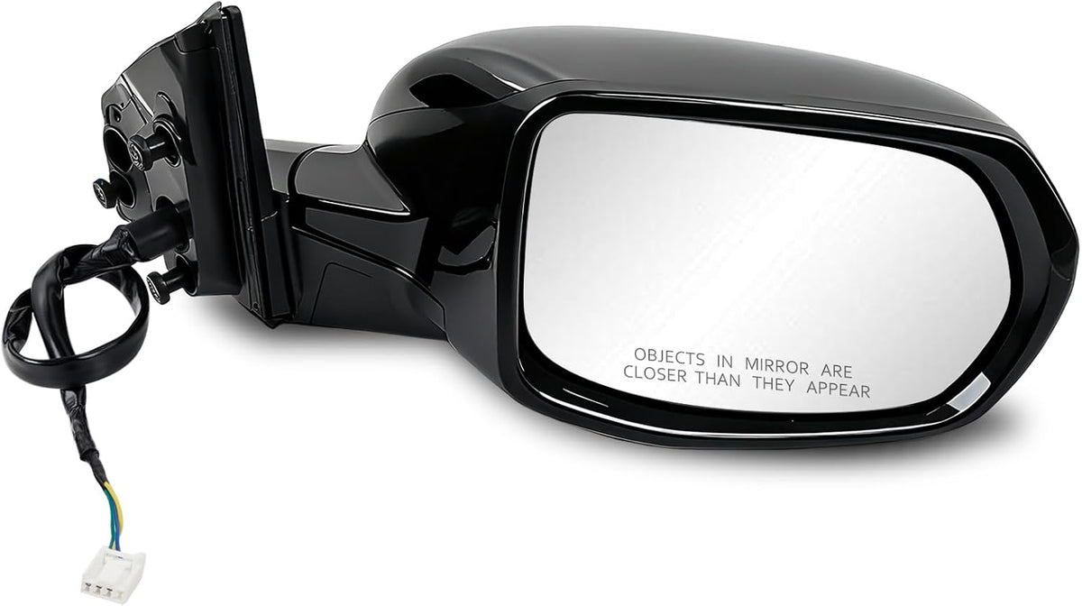 Driver Side Mirror Assembly Compatible with Honda CRV 2017-2022 With Heated, Blind Spot Monitor, Turn Signal, Power Adjustable Glass Black Replace 76258TLAA32 HO1320318 (9 Pin Left)