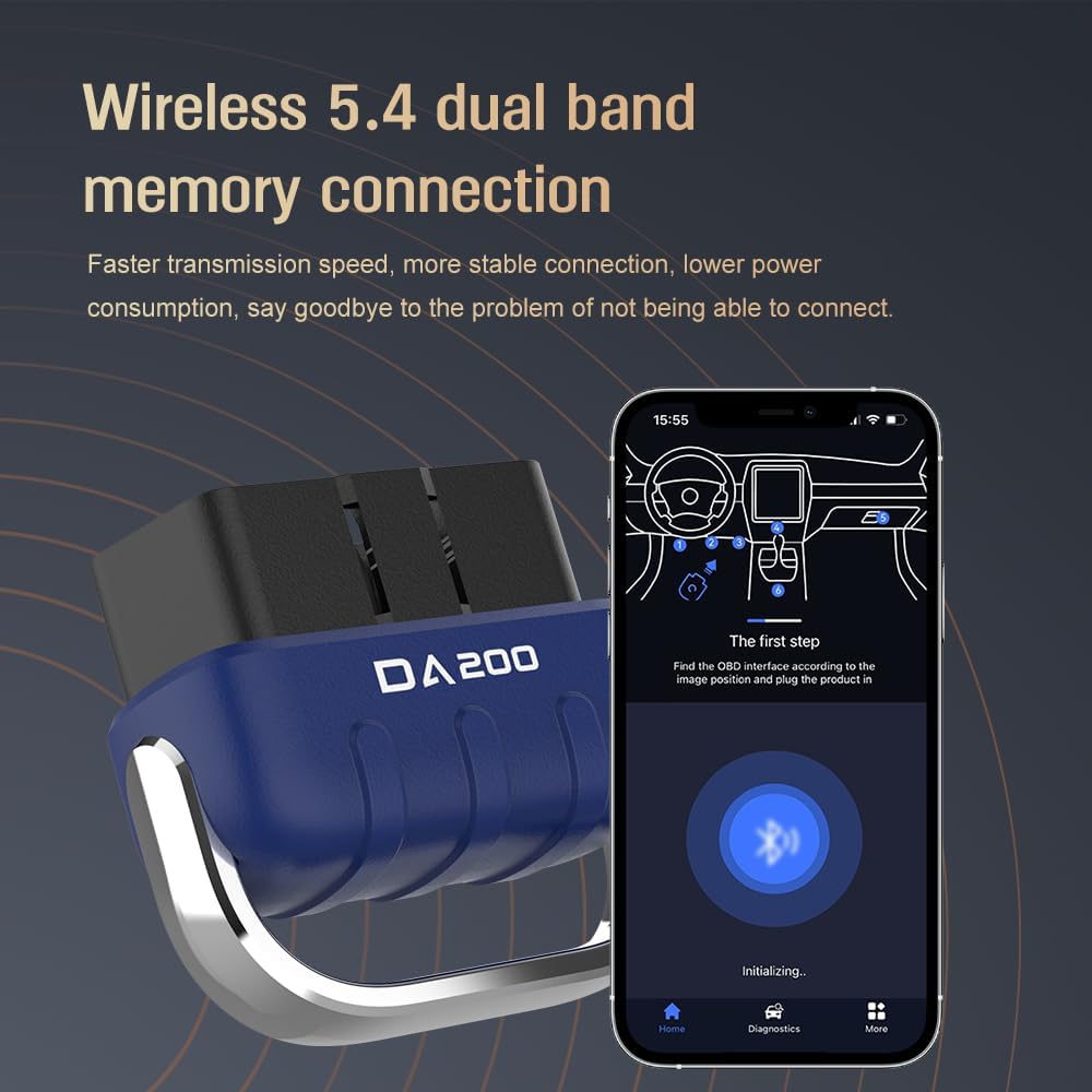 OBD2 Scanner Bluetooth AI Auto Diagnostic Tool Check Engine Car Code Reader for iOS & Android Exclusive APP Clear Error Code Data Reset Wireless Diagnostic Scanner for All OBD-II Vehicles