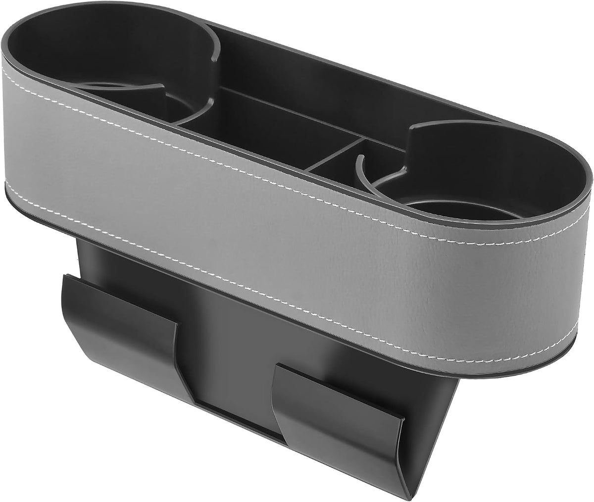 IOKONE Console Side Pocket, Cup Holder for Car, Easy Install, Slim Gray