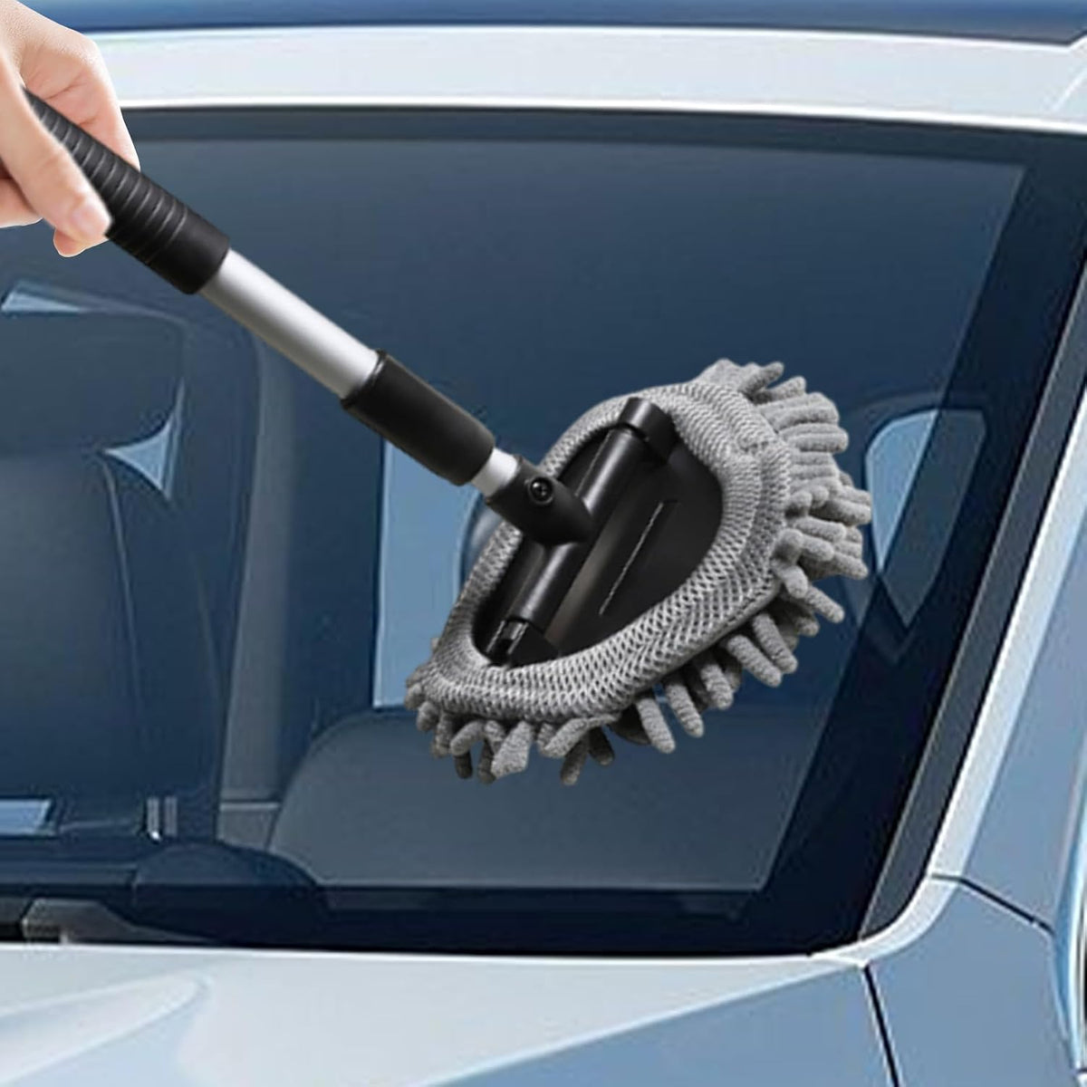 Window Cleaner Tool - Glass Wiper, Windshield Washer | Extendable Auto Cleaning Accessory, Shower Door Scrubber with Ergonomic Handle for Fast streaksfree Shine in Homes, Bathrooms, or Car Interiors