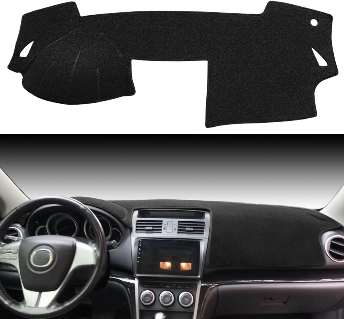 Yiz Dash Cover Mat Custom Fit for 2003-2008 Mazda 6 (Black) J181