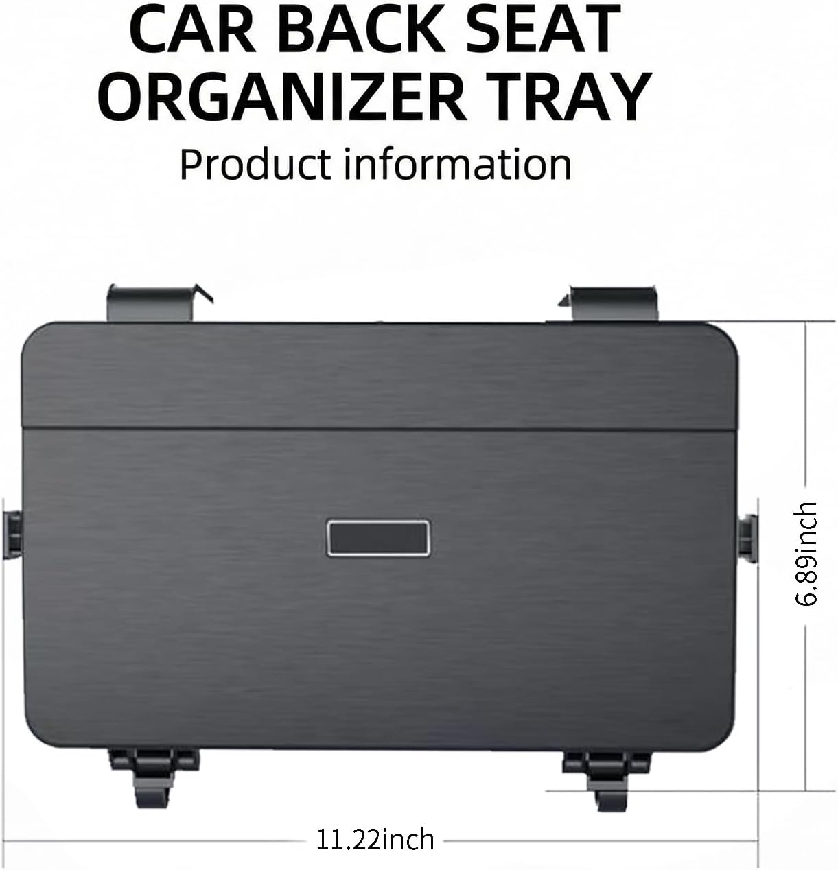 Car Back Seat Tray Table - Foldable & Adjustable Travel Desk for Eating, Working, Gaming | Sturdy Plastic Snack Lap Tray for Adults | Fits SUV, Sedan, Minivan (Folding Storage Box)