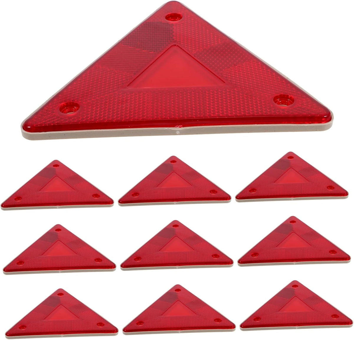 10Pcs Plastic Triangle Warning Signs Reflective Roadside Safety Set
