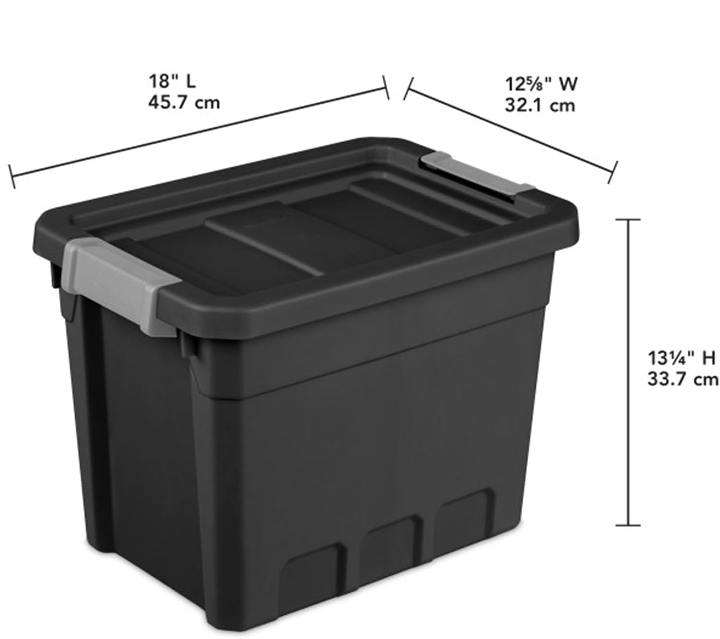 Sterilite 12-Pack Plastic Storage Bins with Lids, Stackable Containers, 7.5 Gallon, Black