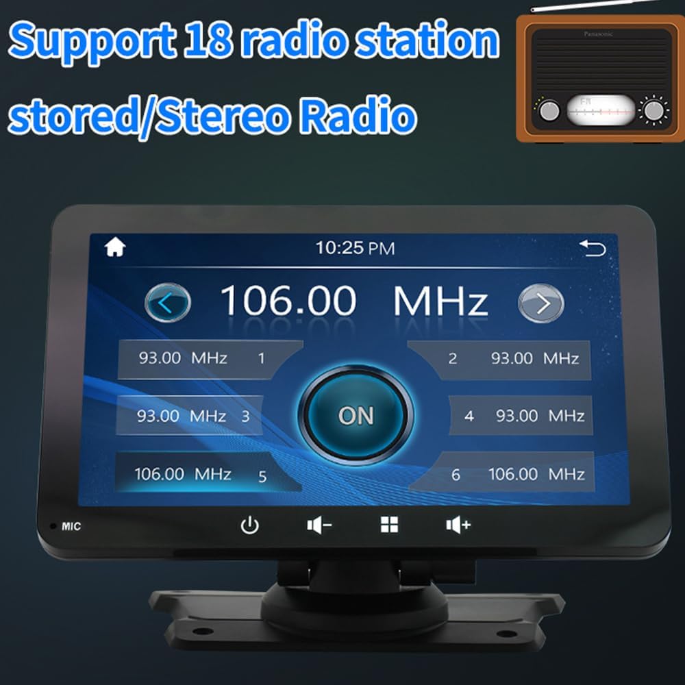 7" HD Touch Screen Car Stereo with Bluetooth Hands-Free AUX FM Transmitter USB TF Card, Fits Most Vehicles, Apple Carplay Screen Portable Wireless Apple Car Play & Android Auto