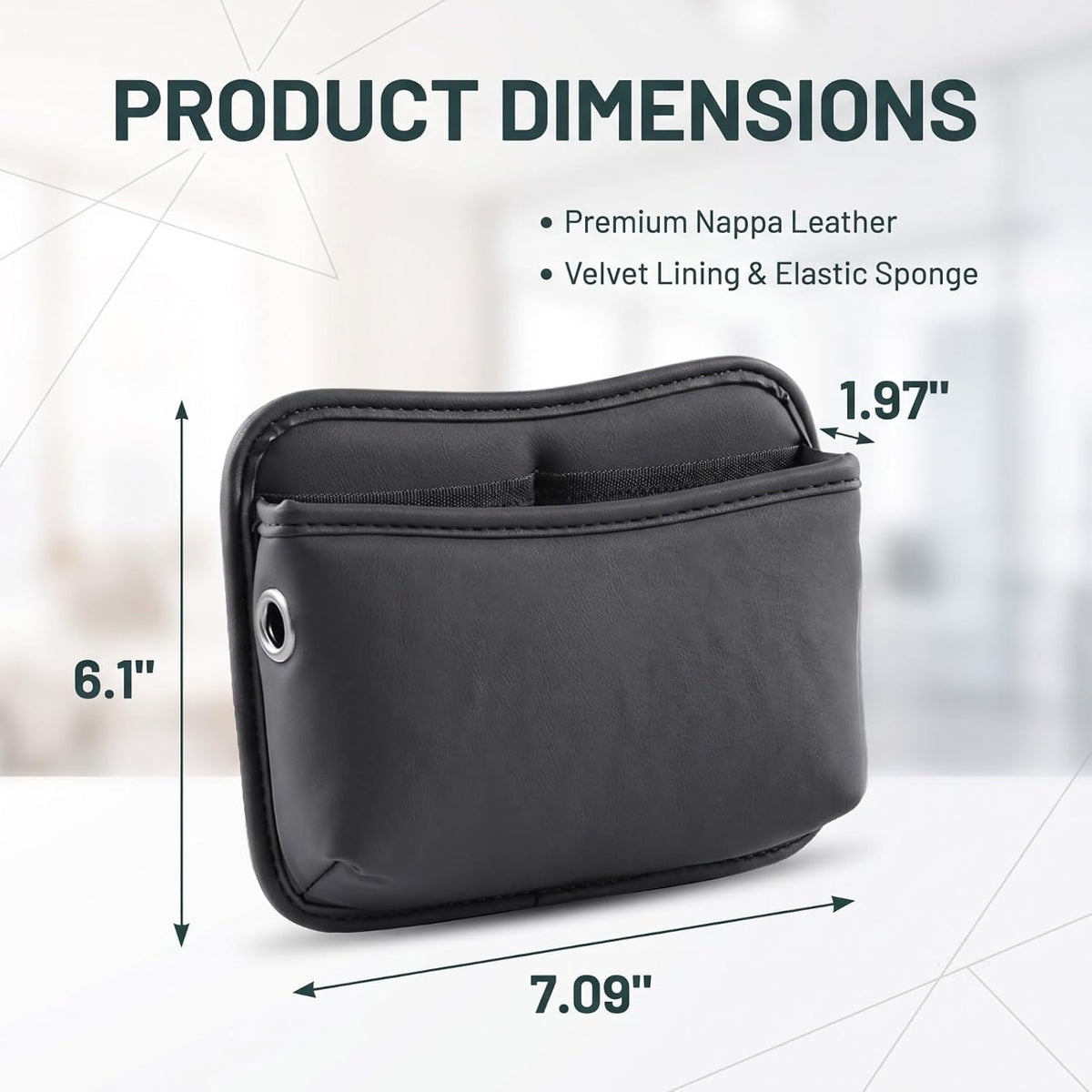 2 PCS Car Seat Side Pocket Organizers, Multifunctional Leather Pouch Bag, Console Side Organizer Bag, Universal Storage Bag for Most Auto (Black)