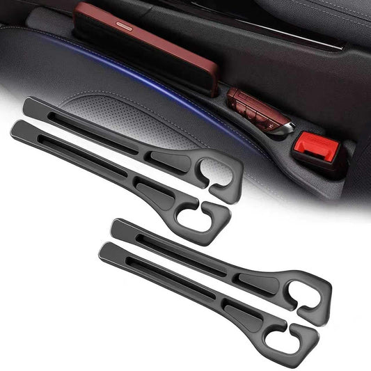 4PCS Car Seat Gap Filler Organizer & Leak-Proof Blocker, Black | Universal Fit, Storage Slot, Leak-Proof Seat Gap Plug, For Car SUV Truck