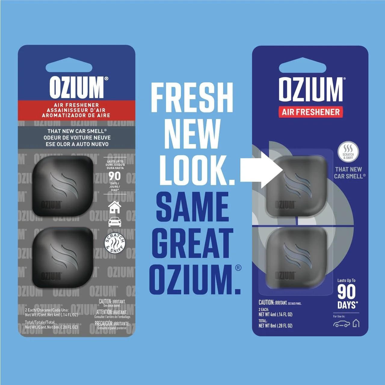 Ozium Membrane Car Vent Clip AC Air Fresheners Car Air Freshener and Car Odor Eliminator (That New Car Smell, 4 Packs)