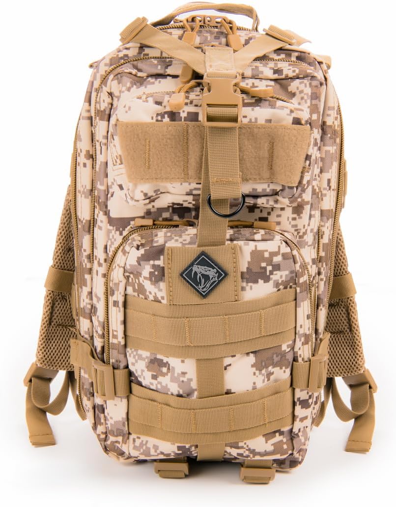 Medium Backpack with Pistol Retention System, Black, Concealed Carry Capability with MOLLE Webbing Exterior for Modular Gear Expansion