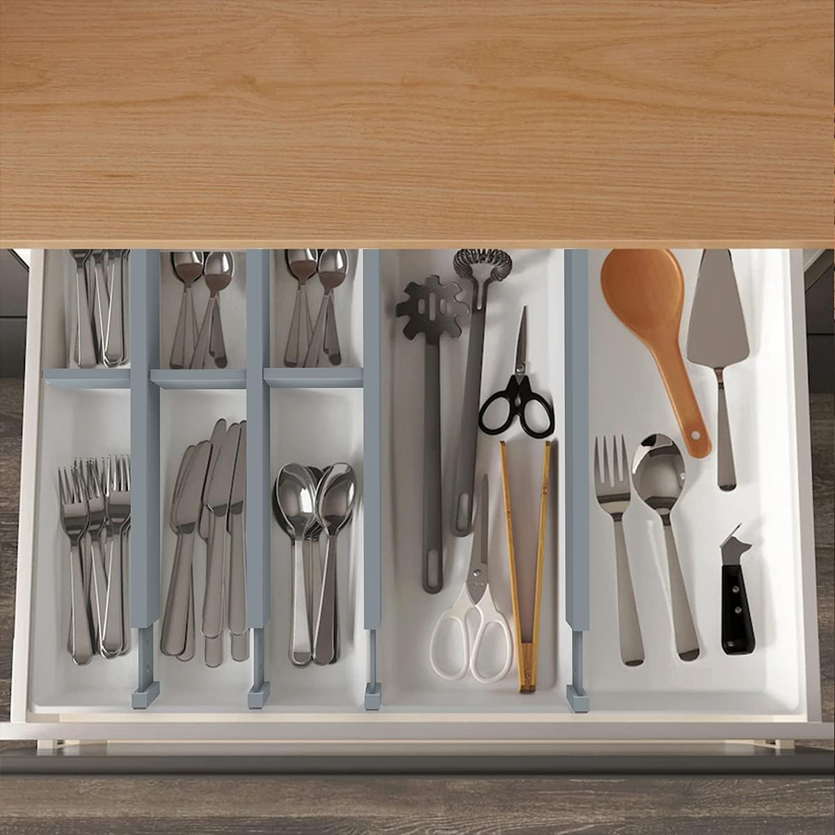 ANTOWIN Expandable Bamboo Drawer Dividers, Fits 17.6-21.6" Drawers