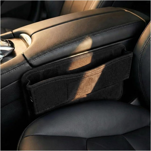 Car Seat Gap Filler, Anti-Drop Automotive Front Seats Gap Storage Box for Phone, Glasses, Key, Card, Universal Vehicle Interior Organizer Accessories for Car, SUV, Truck (Black)