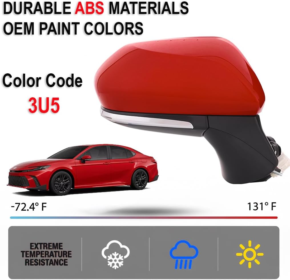 Driver Side Mirror Compatible with Toyota Camry 2018-2026