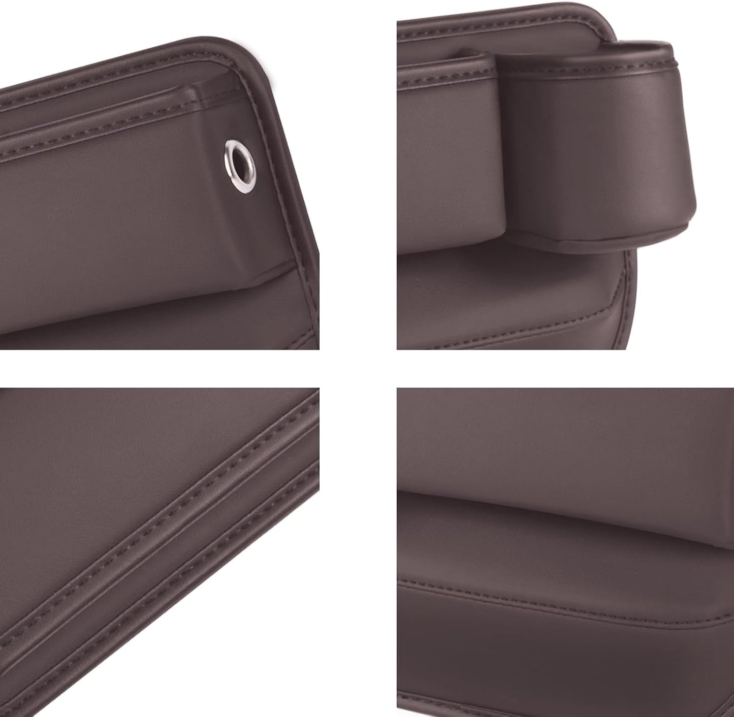 2-Pack Car Seat Gap Filler &amp; Organizer - Leather Car Storage Box with Cup Holder, Seat Gap Storage Box for Driver &amp; Passenger, Car Accessories for Women and Men (Brown)