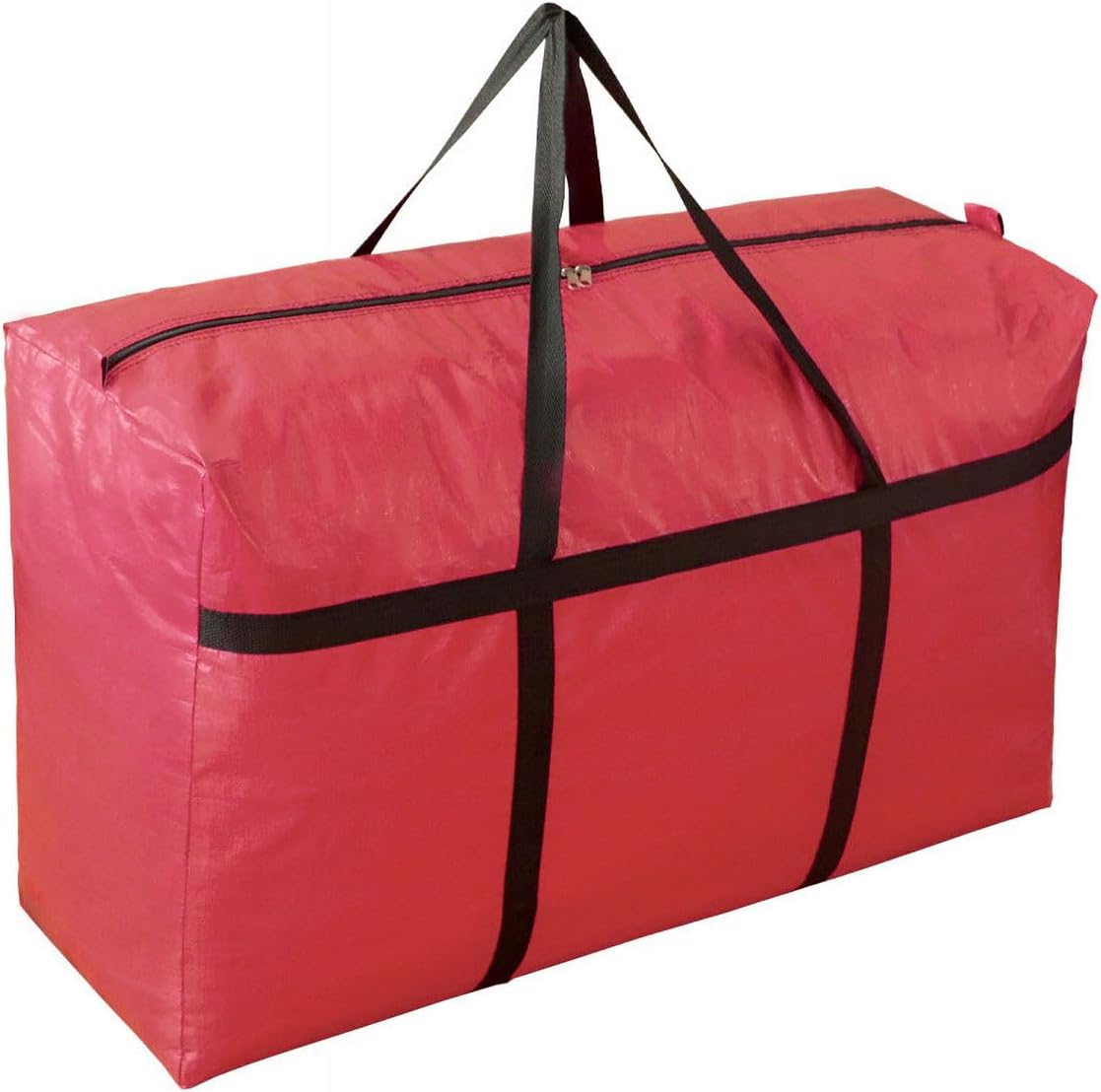Extra-large Tarp Storage Bag (Red, 45Gal/170L) | Double Zipper, Moisture Resistant and Dustproof, Lightweight Foldable for Moving, Travel, Camping, and Seasonal Organization