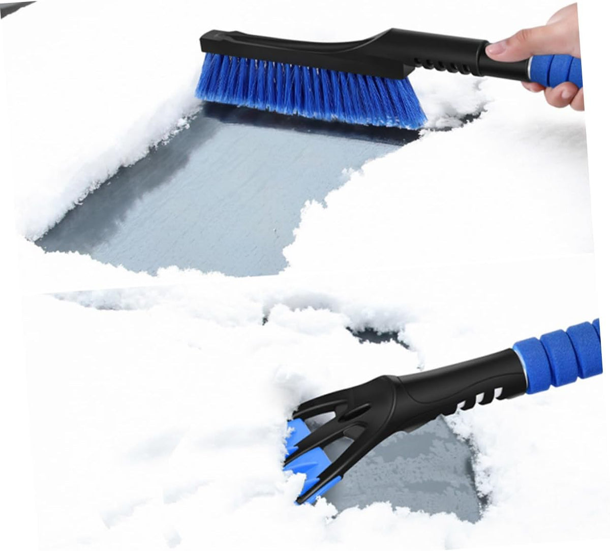 BESPORTBLE Detachable Snow Brush with Ice Scraper Durable Bristles for Efficient Snow Removal Compact Winter Accessory for Cars Suvs