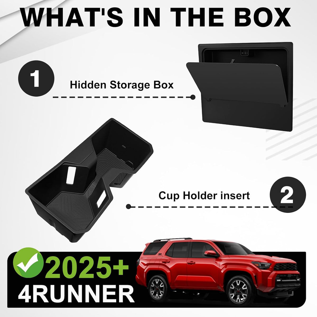 Muslogy Console Hidden Box & Cup Holder for 2025 2026 Toyota 4Runner