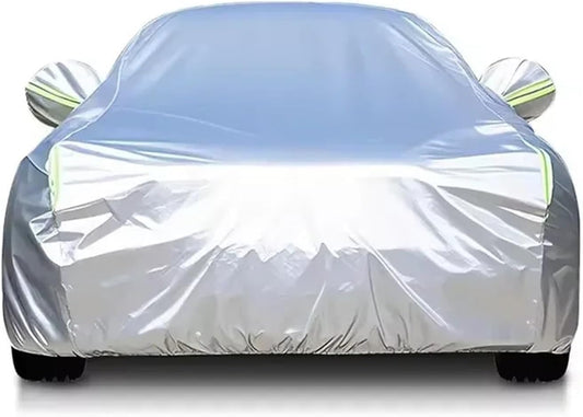 6 Layers Car Cover, 184-196 inch | Waterproof All Weather, Outdoor Full Cover, Rain Sun UV Protection, Zipper Cotton, Universal Fit for Sedan