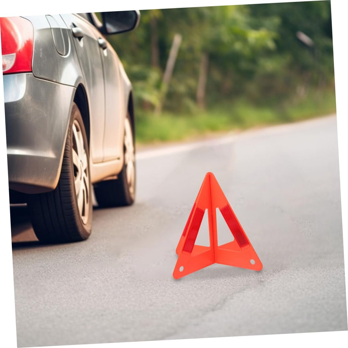 Foldable Reflective Warning Triangle Set, 3pcs Plastic Roadside Safety