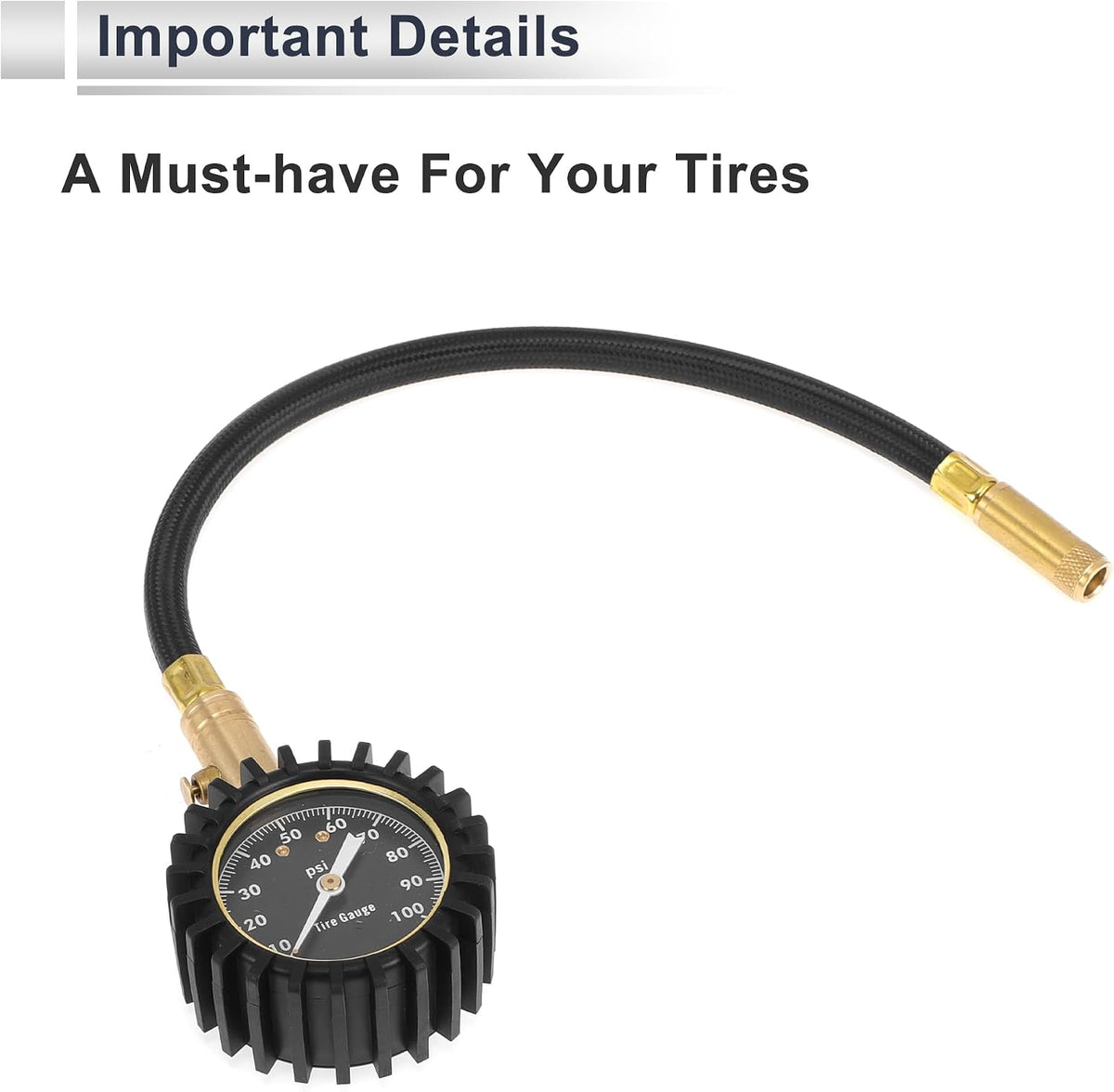 1Pc Universal Tire Pressure Gauge 0-100 PSI 2.56" Digital Pressure Gauge with Gear Sleeve Tyre Air PSI Meter for Motorcycle SUV Truck
