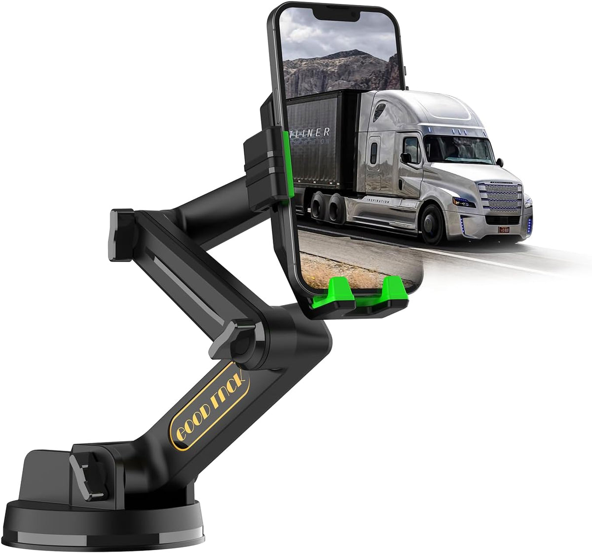 WUITIN Heavy Duty Phone Holder - Long Arm, Anti-Shake Suction Cup, Compatible with All Phones & Vehicles