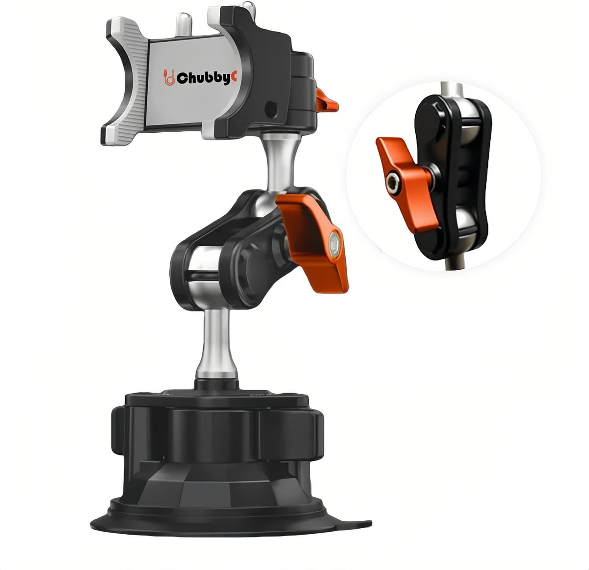 ChubbyGrip Car Phone Holder with Suction Cup and Clamp Head