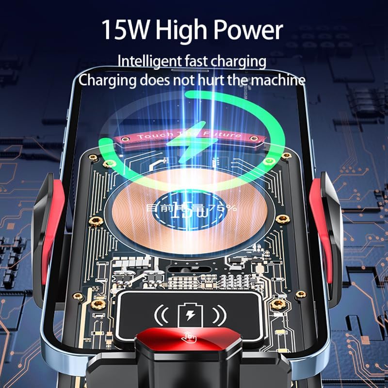 Wireless Car Charger, 15W Fast Auto-Clamping Vent Phone Holder
