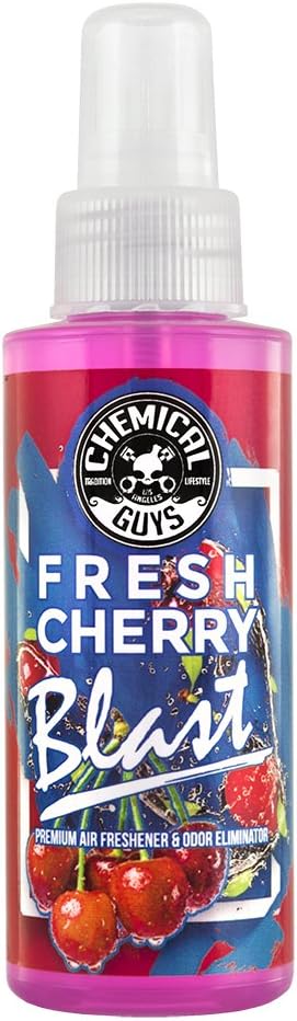 Chemical Guys Fresh Cherry Blast Air Freshener & Odor Eliminator, 16 fl oz | For cars, trucks, SUVs, home, and office, brewed with real cherry extract for authentic just-picked scent