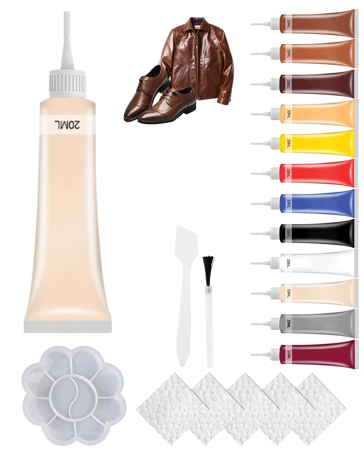 Advanced Leather Repair Gel, 2027 New Leather Repair Kit for Car Seat Vinyl Repair Kit, Professional Leather Repair Coloured Cream Gel, Multifunctional Couch and Jacket Repair Kit，Beige