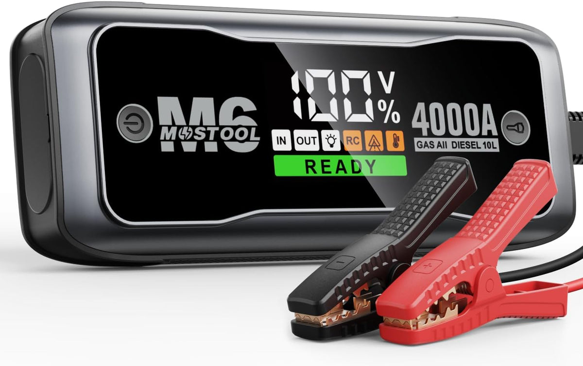 MOSTOOL 5000A Car Jump Starter, 12V Portable Battery Booster, Gray