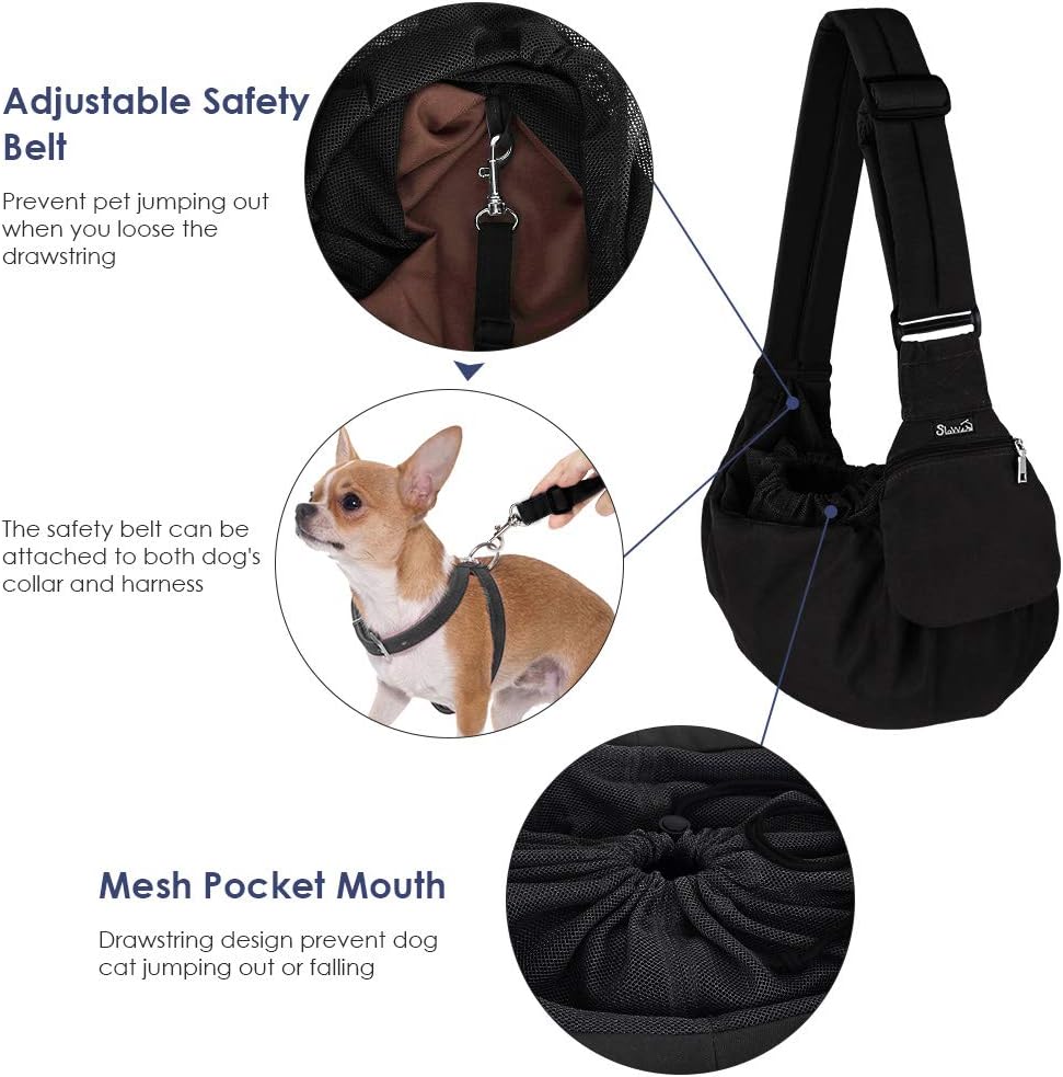 SlowTon Pet Carrier, Hard Bottom Support & Adjustable Padded Shoulder Strap