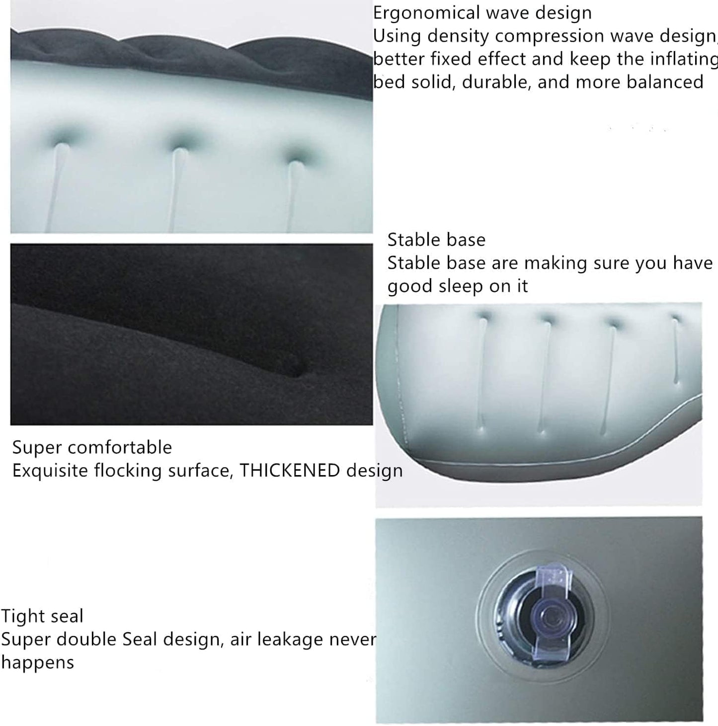 Inflatable Car Air Mattress Back Seat Bed, Universal Back Seat Gap Filler Pad Extender for SUV Camping Sleeping Travel Rest