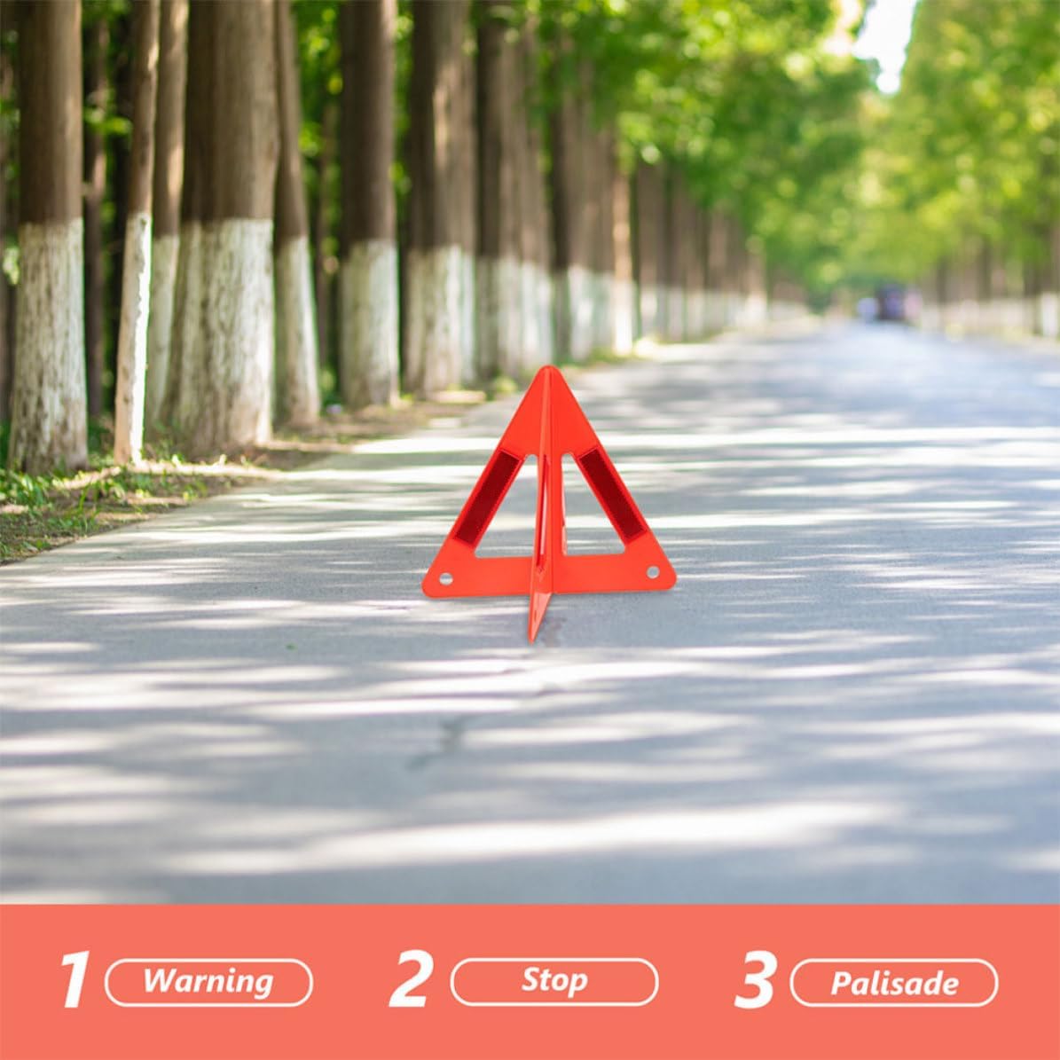 4pcs Reflective Triangle Warning Sign Emergency Safety for Roadside